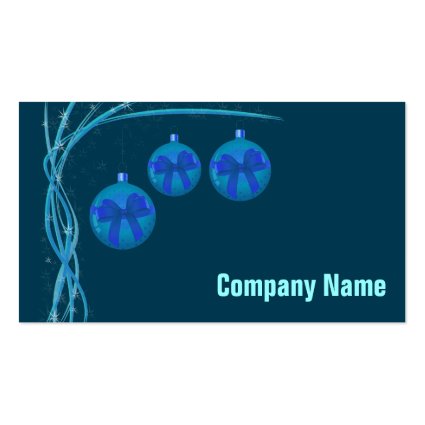 Ice Blue Christmas Baubles Business Card