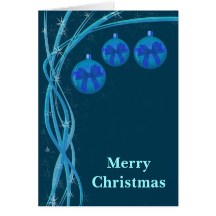 Ice Blue Christmas Baubles Cards