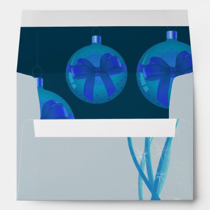 Ice Blue Christmas Baubles Envelope