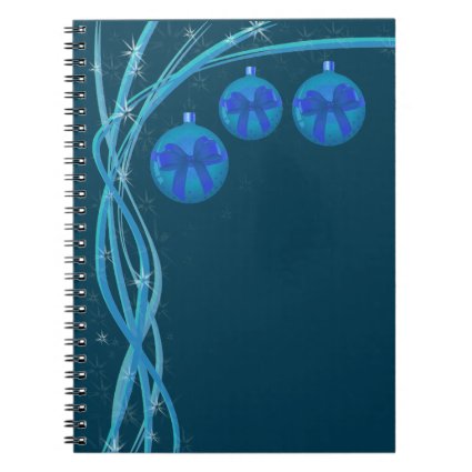 Ice Blue Christmas Baubles Notebooks