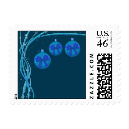 Ice Blue Christmas Baubles Postage Stamps