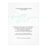 Ice Blue Flourish Script Wedding Invitation