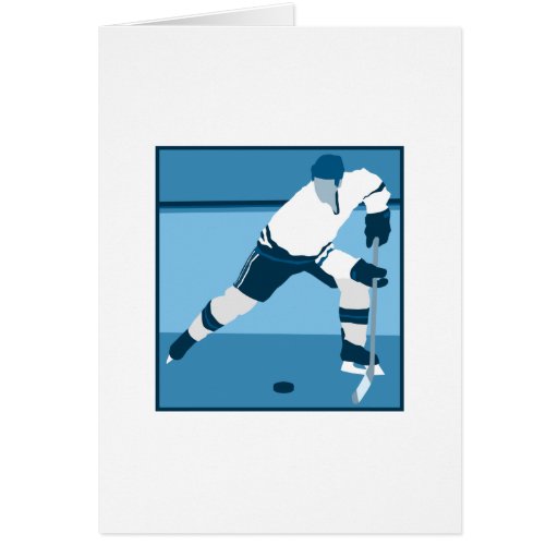 Ice Blue Hockey Logo Greeting Cards