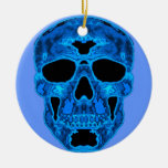 Ice Blue Skull Horror Mask Ornament!