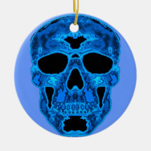 Ice Blue Skull Horror Mask Ornament!