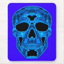 Ice Blue Skull Mousepad
