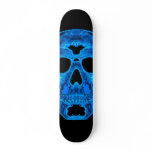 Ice Blue Skull Skateboard