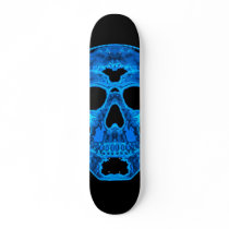 Ice Blue Skull Skateboard