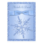Ice Blue Snowflakes Wedding Invitation