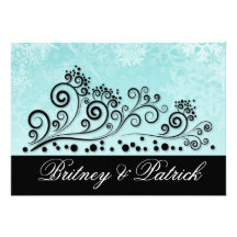 Ice Blue Winter Snowflake Wedding Invitations