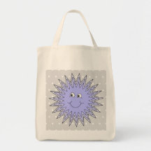 Ice Character with a Smile. Blue and Gray. Bags