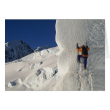 Ice climbing on the Tasman Glacier below Mount Greeting Card
