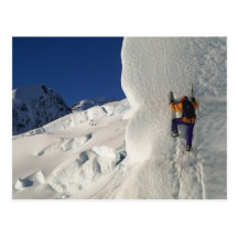 Ice climbing on the Tasman Glacier below Mount Post Card