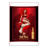 Ice Cold Beer Football Pinup Girl Poster print