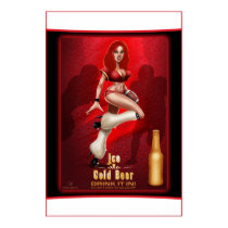 Ice Cold Beer Football Pinup Girl Poster posters