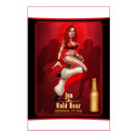 Ice Cold Beer Football Pinup Girl Poster