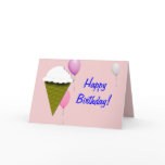 Ice Cream and Balloons Birthday Greeting Card