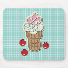 Ice Cream and Cherries Mousepads