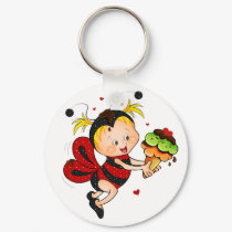 Ice Cream And Love Bee Fearie Keychain
