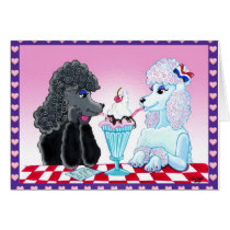 Ice cream and Pink Poodles Card cards