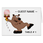 Ice cream Bear Birthday Table # Place Card