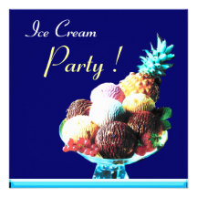 ICE CREAM BIRTHDAY PARTY 2 PERSONALIZED INVITES