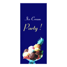 ICE CREAM BIRTHDAY PARTY,blue Personalized Invites