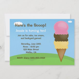 Ice Cream Birthday Party Invitation invitation