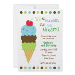 Ice Cream Birthday Party Invitations Boys