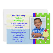 Ice Cream Birthday Party Invitations for Boys