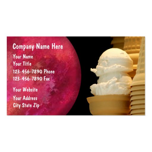 Ice Cream Business Cards (front side)