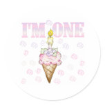 Ice Cream Cone Cake I'm One stickers