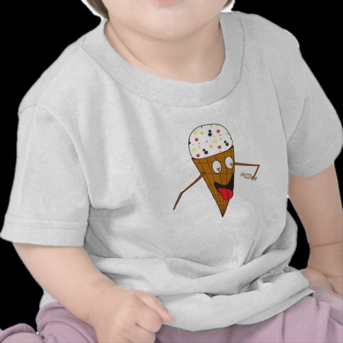 Ice Cream Cone Licking a Person Baby T T-shirts