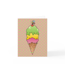 Ice Cream Cone Note Card by MargaretAnne Ice Cream Cone Note Card