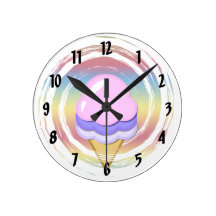 Ice Cream Cone Numbered Wall Clock