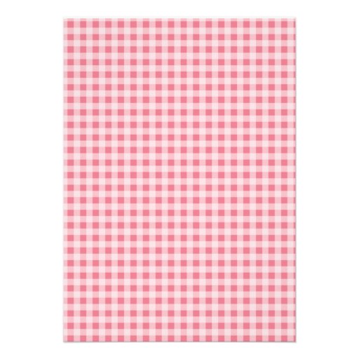 Ice Cream Cone on Blush Pink Gingham Personalized Invitations