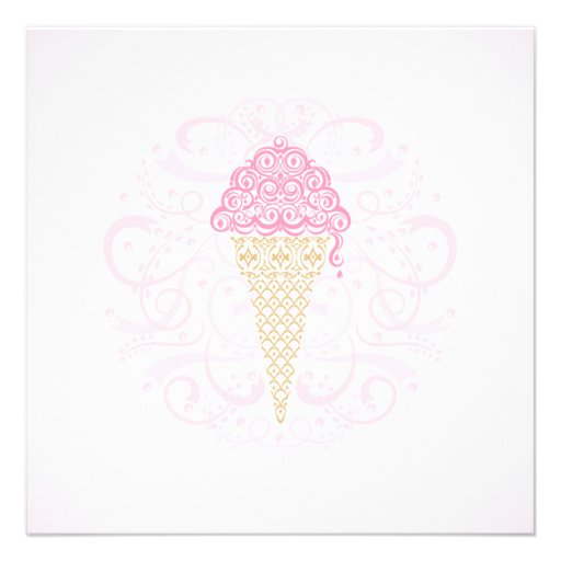 Ice Cream Cone Party Invitation