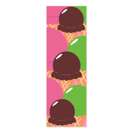 Ice Cream Cone Profile Cards Business Card Template (back side)