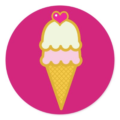 Ice Cream Cone Round Stickers by thecuteinstitute