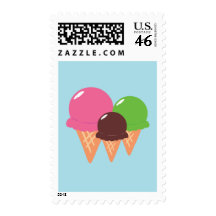 Ice Cream Cones Postage Stamp