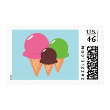 Ice Cream Cones Postage Stamps