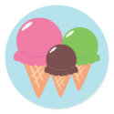 Ice Cream Cones Round Stickers