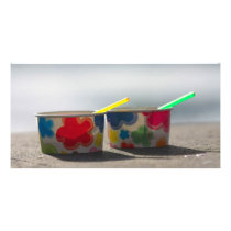 Ice cream cups custom photo card