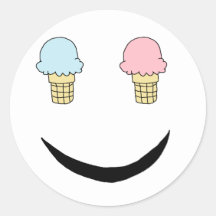 Ice Cream Happy Face Sticker
