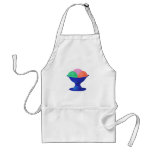 ice cream in blue bowl apron