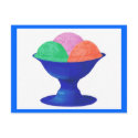Ice cream in blue bowl party invitation, postcard by Cherylsart Ice cream in blue bowl party invitation, postcard