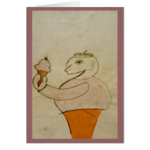 Ice Cream Man Note card, by Brad Hines