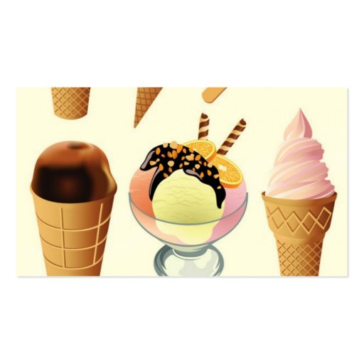 Ice Cream, Name, Address 1, Address 2, Contact ... Business Cards (back side)
