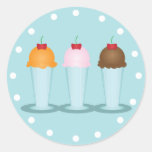 Ice Cream Parlor Round Stickers