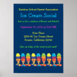 Ice Cream Party Annoucement Poster